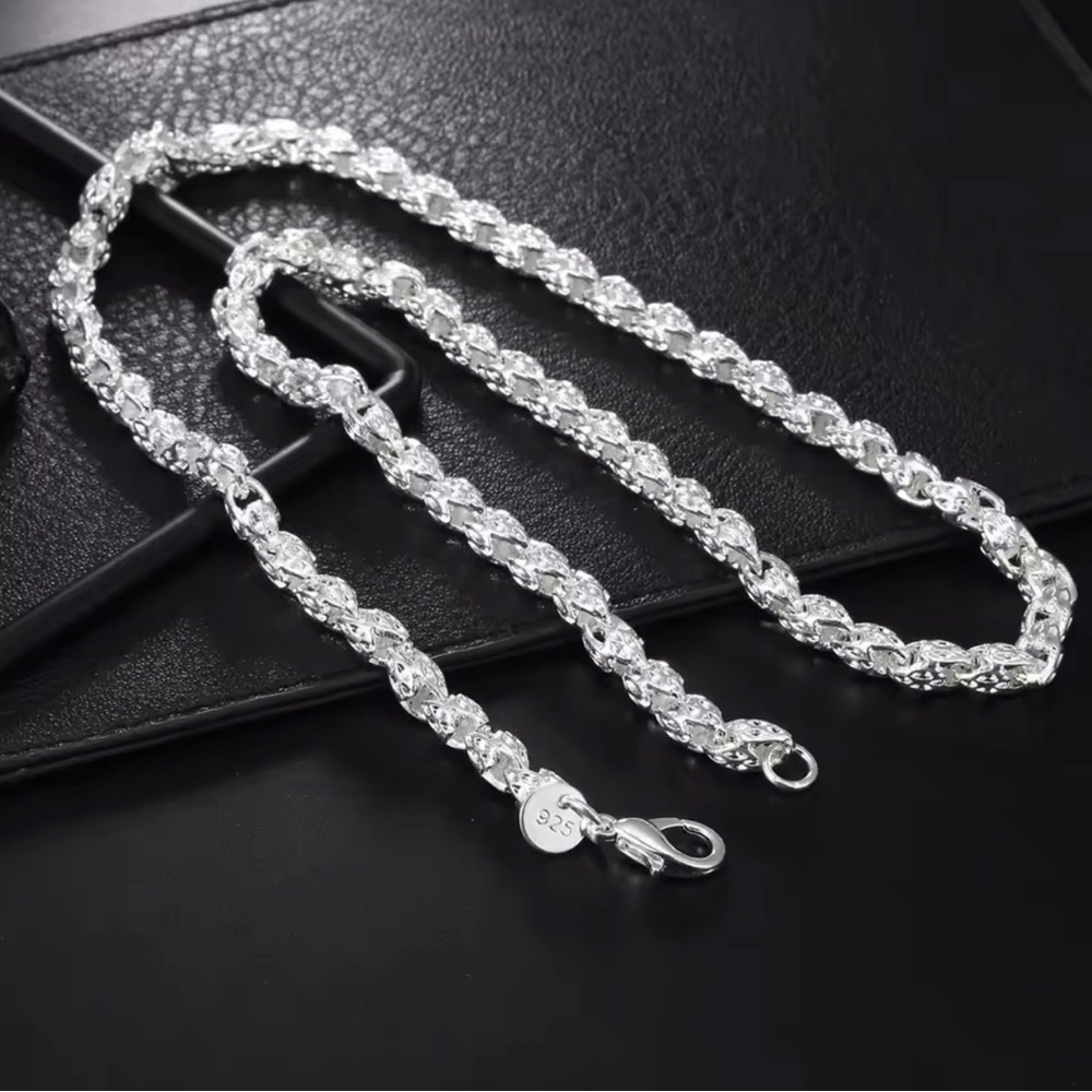 Sterling Silver Rope Chain Necklace